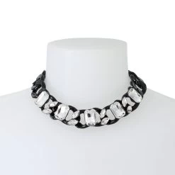 STONE STATEMENT COLLAR BLACK -Fashion Haven Shop 422132BLK111 2