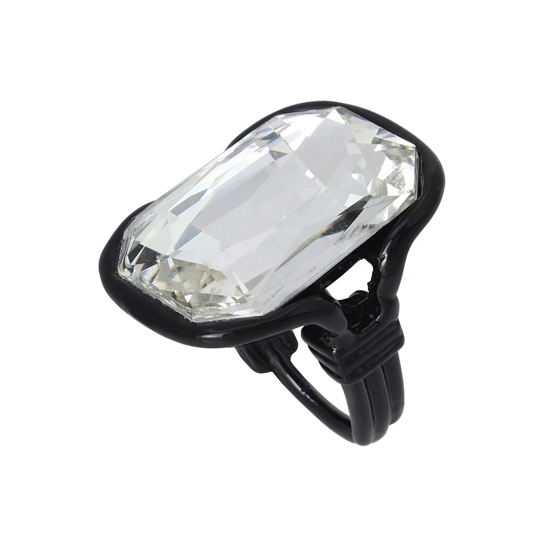 STONE COCKTAIL RING BLACK 4 STONE COCKTAIL RING BLACK - Image 2