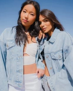 SIENNA DENIM JACKET RHINESTONES -Fashion Haven Shop SM 2023 GOES WEST 55 BN102888 DENIM FABRIC 2988