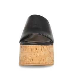 CALYSTA BLACK LEATHER -Fashion Haven Shop STEVEMADDEN SHOES CALYSTA BLACK LEATHER FRONT