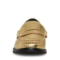 EMMET GOLD CROCODILE -Fashion Haven Shop STEVEMADDEN SHOES EMMET GOLD CROCO FRONT