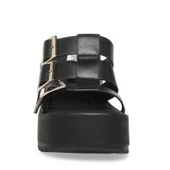 PIERCE BLACK LEATHER -Fashion Haven Shop STEVEMADDEN SHOES PIERCE BLACK LEATHER FRONT