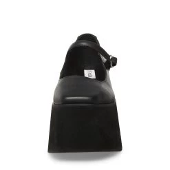 SASHA BLACK LEATHER -Fashion Haven Shop STEVEMADDEN SHOES SASHA BLACK LEATHER FRONT