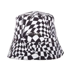 WARPED CHECK BUCKET HAT WHITE 8 WARPED CHECK BUCKET HAT WHITE -Fashion Haven Shop STEVEMADDEN ACCESSORIES SMA 1669 WHITE 15585