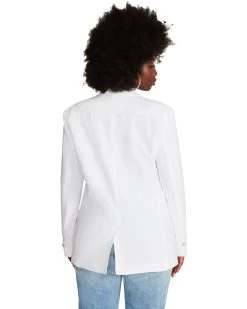 LINEN ON THE EDGE BLAZER WHITE -Fashion Haven Shop STEVEMADDEN APPAREL BM202672 WHITE 06