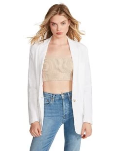 LINEN ON THE EDGE BLAZER WHITE -Fashion Haven Shop STEVEMADDEN APPAREL BM202672 WHITE 11