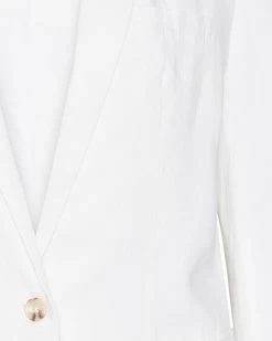 LINEN ON THE EDGE BLAZER WHITE -Fashion Haven Shop STEVEMADDEN APPAREL BM202672 WHITE DETAIL
