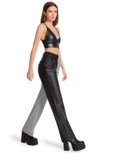 MACKENZIE HOUNDSTOOTH PANT WHITE -Fashion Haven Shop STEVEMADDEN APPAREL BM303284 WHITE 02