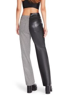 MACKENZIE HOUNDSTOOTH PANT WHITE -Fashion Haven Shop STEVEMADDEN APPAREL BM303284 WHITE 05