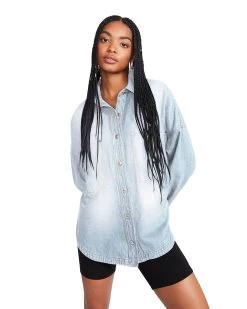 CASSIE TOP DENIM FABRIC -Fashion Haven Shop STEVEMADDEN APPAREL BM304538 DENIM 04