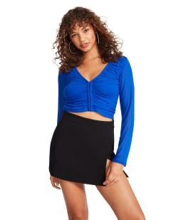 LUNA TOP BLUE 11 LUNA TOP BLUE -Fashion Haven Shop STEVEMADDEN APPAREL BM305706 BLUE 03