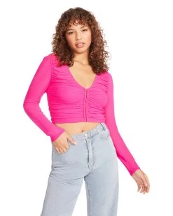 LUNA TOP HOT PINK -Fashion Haven Shop STEVEMADDEN APPAREL BM305706 HOT PINK 02