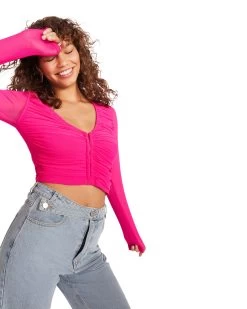 LUNA TOP HOT PINK -Fashion Haven Shop STEVEMADDEN APPAREL BM305706 HOT PINK 04