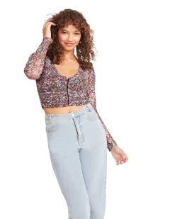 LUNA FLORAL TOP PINK -Fashion Haven Shop STEVEMADDEN APPAREL BM305740 MULTI 02