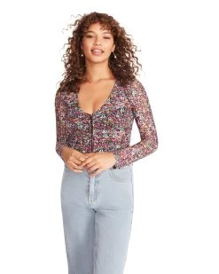 LUNA FLORAL TOP PINK -Fashion Haven Shop STEVEMADDEN APPAREL BM305740 MULTI 03