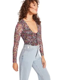 LUNA FLORAL TOP PINK -Fashion Haven Shop STEVEMADDEN APPAREL BM305740 MULTI 05