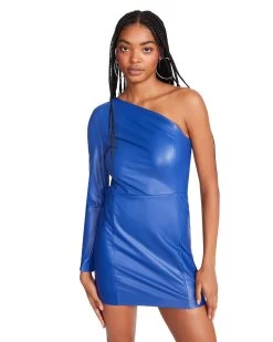 FAYE DRESS BLUE -Fashion Haven Shop STEVEMADDEN APPAREL BM308123 BLUE 02