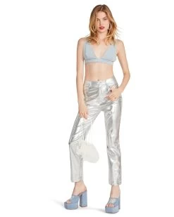 JOSIE PANT SILVER 14 JOSIE PANT SILVER -Fashion Haven Shop STEVEMADDEN APPAREL BM403373 SILVER 01