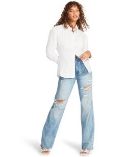 NADIA SHIRT WHITE 13 NADIA SHIRT WHITE -Fashion Haven Shop STEVEMADDEN APPAREL BM404591 WHITE 01