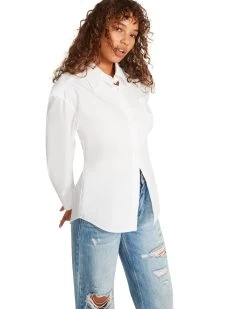 NADIA SHIRT WHITE 10 NADIA SHIRT WHITE -Fashion Haven Shop STEVEMADDEN APPAREL BM404591 WHITE 03