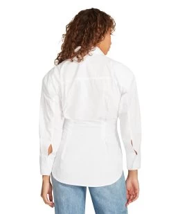 NADIA SHIRT WHITE 12 NADIA SHIRT WHITE -Fashion Haven Shop STEVEMADDEN APPAREL BM404591 WHITE 04