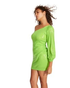 KATYA DRESS NEON GREEN 16 KATYA DRESS NEON GREEN -Fashion Haven Shop STEVEMADDEN APPAREL BM408371 NEON GREEN 03