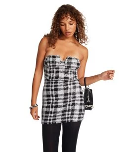 RETA DRESS BLACK/WHITE -Fashion Haven Shop STEVEMADDEN APPAREL BM408403 BLACK WHITE 05