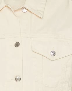 SIENNA DENIM JACKET CREAM -Fashion Haven Shop STEVEMADDEN APPAREL BN102899 CREAM DETAIL