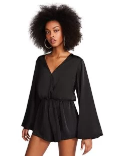 FARRAH ROMPER BLACK -Fashion Haven Shop STEVEMADDEN APPAREL BN203463 BLACK 03