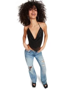 BARELY THERE RHINESTONE HALTER BLACK -Fashion Haven Shop STEVEMADDEN APPAREL RTW0063 BLACK 01 1