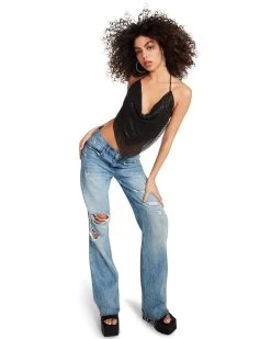 BARELY THERE RHINESTONE HALTER BLACK -Fashion Haven Shop STEVEMADDEN APPAREL RTW0063 BLACK 04 1