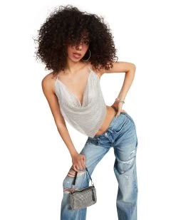 BARELY THERE RHINESTONE HALTER SILVER 15 BARELY THERE RHINESTONE HALTER SILVER -Fashion Haven Shop STEVEMADDEN APPAREL RTW0063 RHINESTONE 02 1