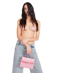 RHINESTONE BIKINI TOP PINK -Fashion Haven Shop STEVEMADDEN APPAREL RTW0084 PINK 01