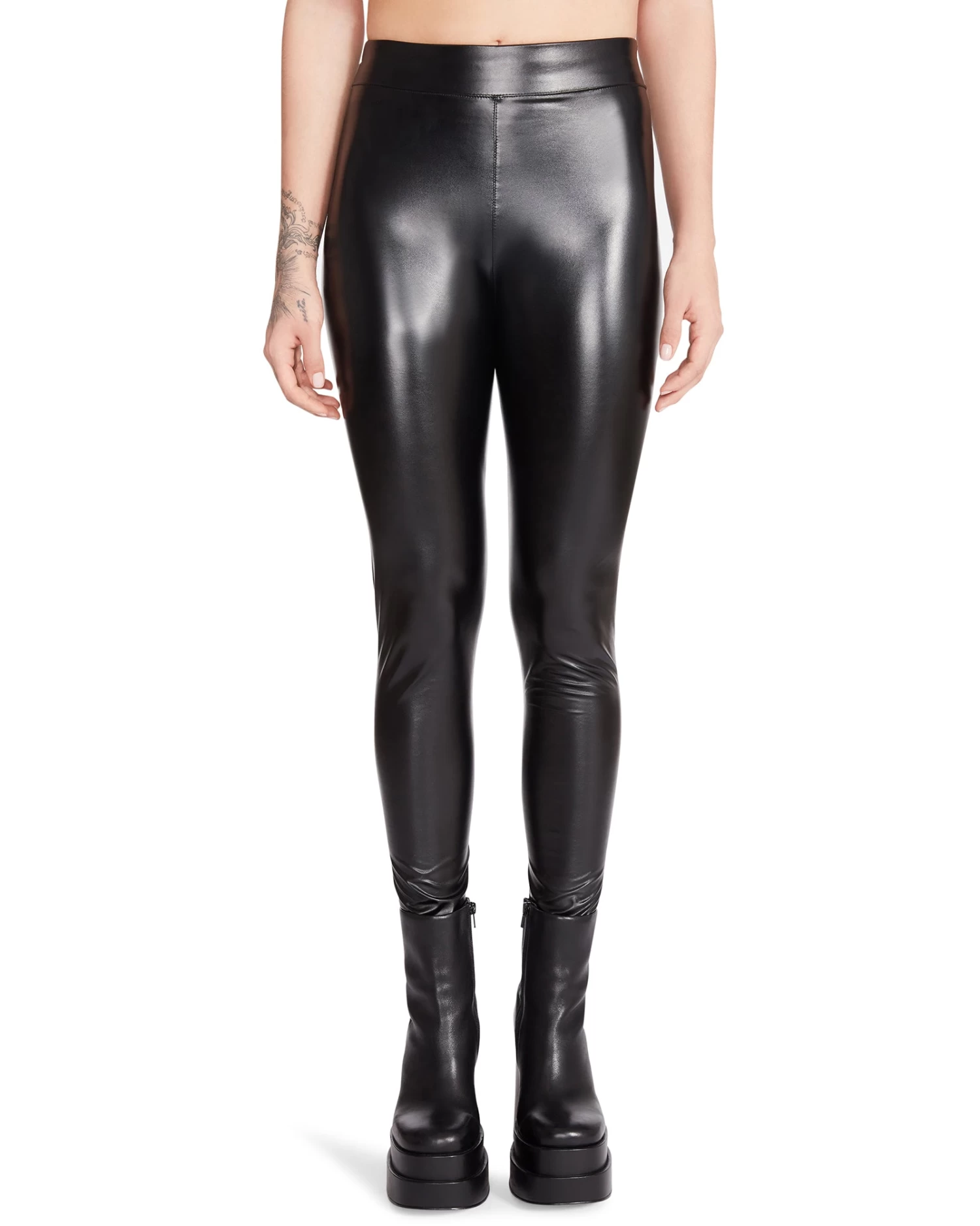 FAUX LEATHER LEGGINGS BLACK 6 FAUX LEATHER LEGGINGS BLACK - Image 4