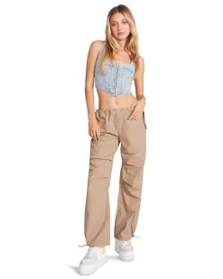 PIA PARACHUTE PANT KHAKI -Fashion Haven Shop STEVEMADDEN APPAREL RTW0326 KHAKI SMALL 0910
