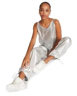 PIA PARACHUTE PANT SILVER 13 PIA PARACHUTE PANT SILVER -Fashion Haven Shop STEVEMADDEN APPAREL RTW0326 SILVER 02