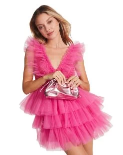 CARRIE DRESS PINK -Fashion Haven Shop STEVEMADDEN APPAREL RTW0327 PINK SMALL 3602