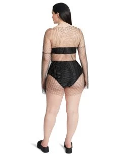 MESH RHINESTONE MINI DRESS BLACK 15 MESH RHINESTONE MINI DRESS BLACK -Fashion Haven Shop STEVEMADDEN APPAREL RTW0336 BLACK 04