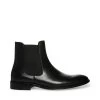 ADAMO BLACK LEATHER -Fashion Haven Shop STEVEMADDEN SHOES ADAMO BLACK LEATHER SIDE