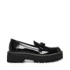 HAAZEL-C BLACK BOX -Fashion Haven Shop STEVEMADDEN SHOES CHAIN LOAFER BLACK SIDE