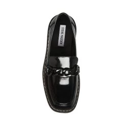 HAAZEL-C BLACK BOX -Fashion Haven Shop STEVEMADDEN SHOES CHAIN LOAFER BLACK TOP